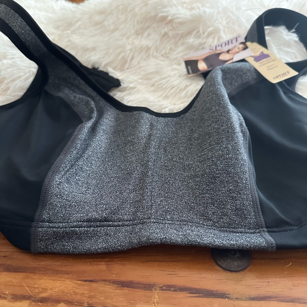 Lane Bryant Charcoal and Black Sports Bra